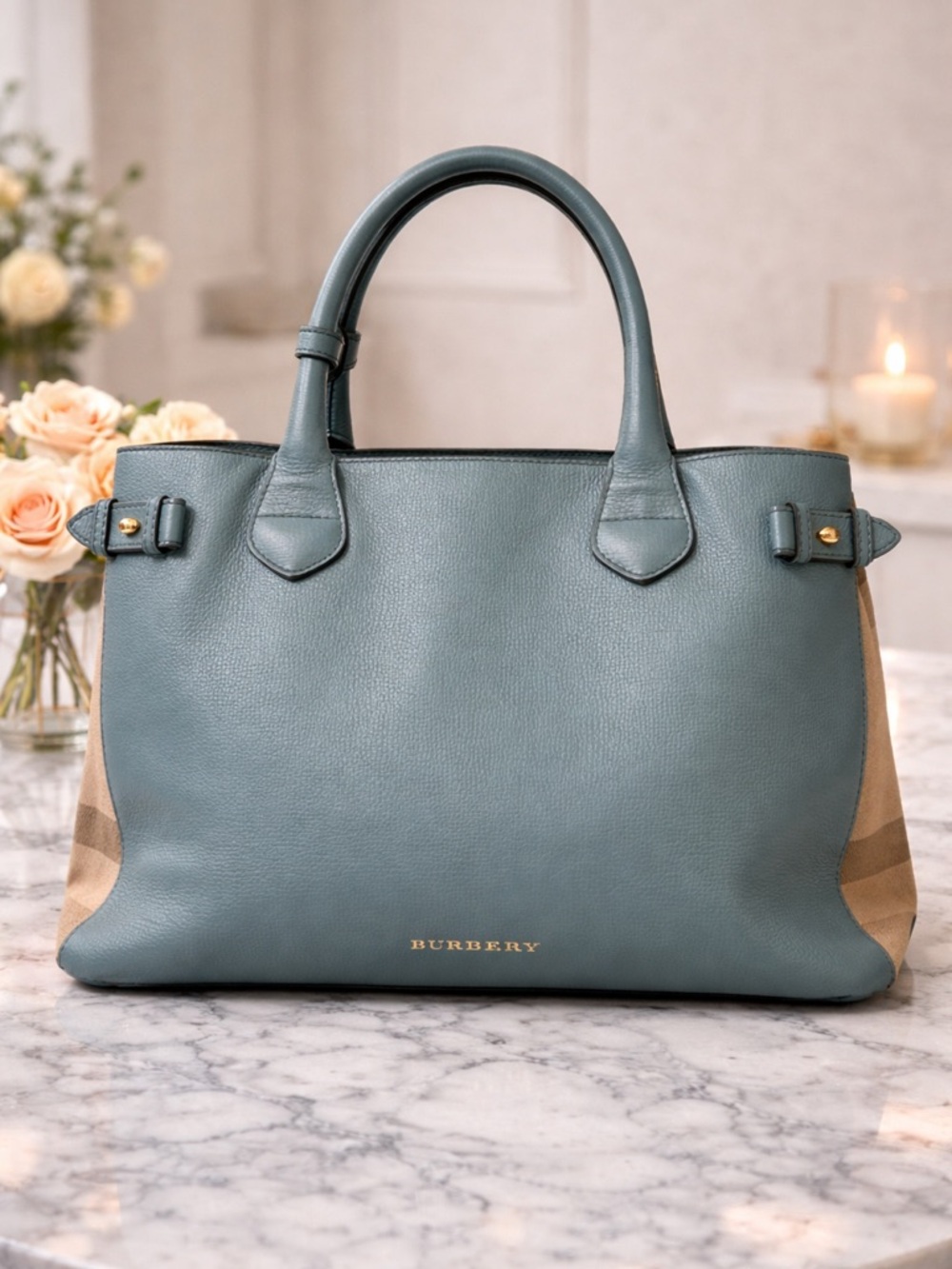 Burberry Medium Banner Tote House Check